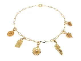 GOLD Mixed Charm Necklace Set | Leaves & Flowers - 20% OFF