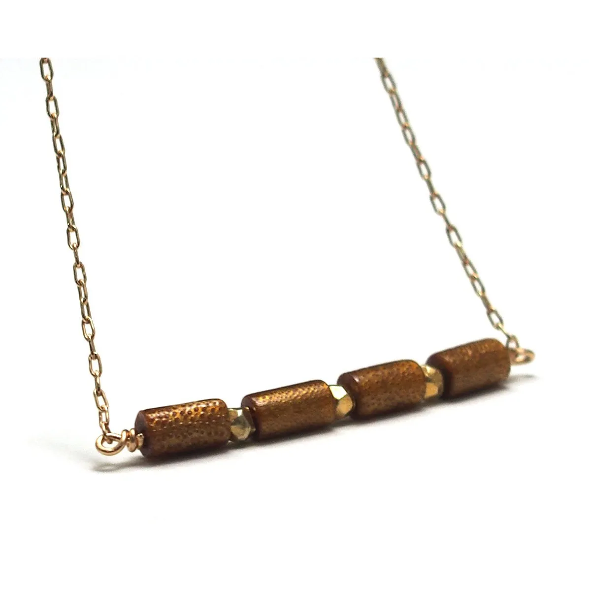 Golden Coral Necklace with Gold Filled Trigger Clasp