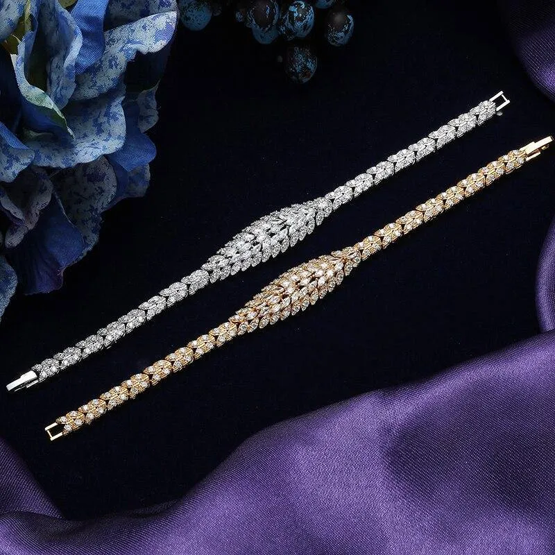 Gorgeous Vintage AAAA  Quality Zircon Diamonds 4 piece Bridal Wedding Jewelry Set