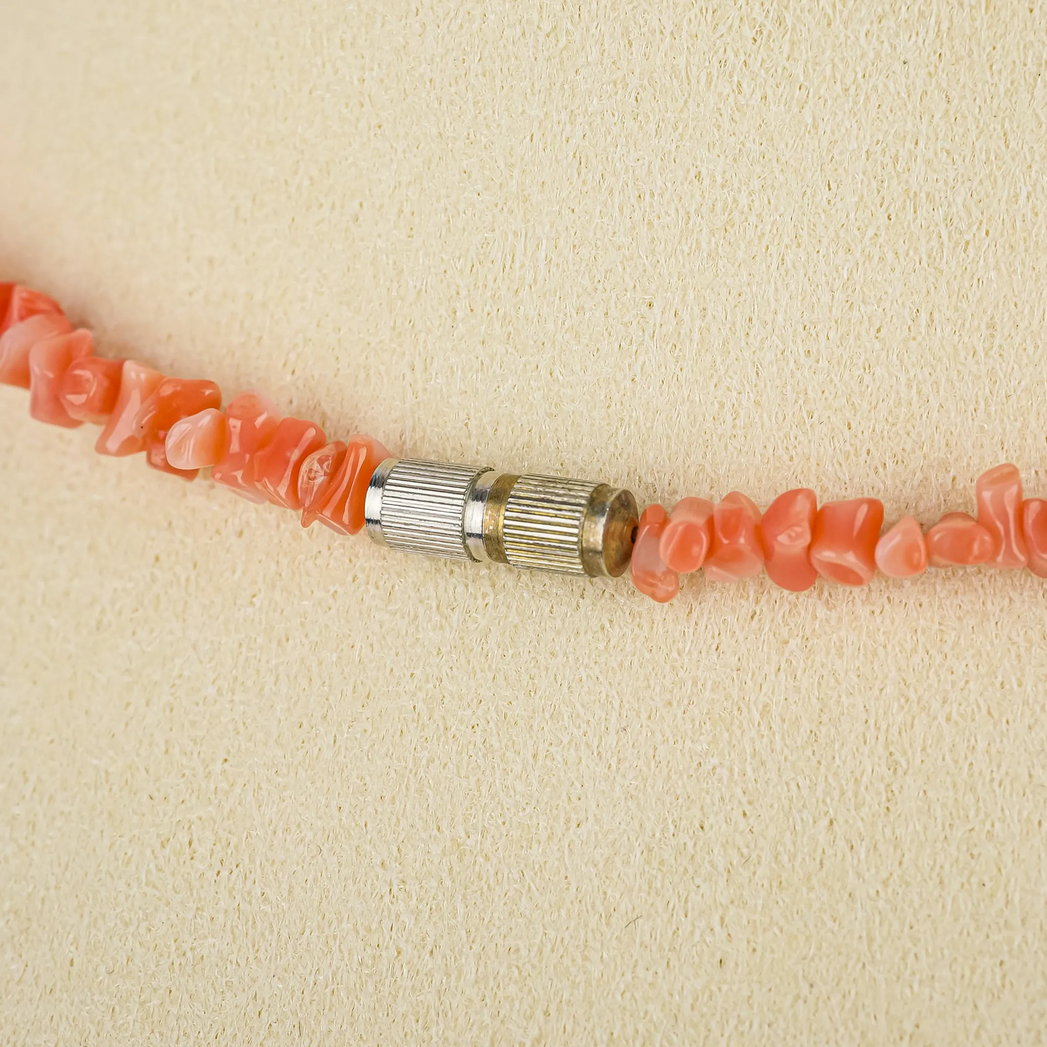 Graduated Salmon Coral Branch Necklace
