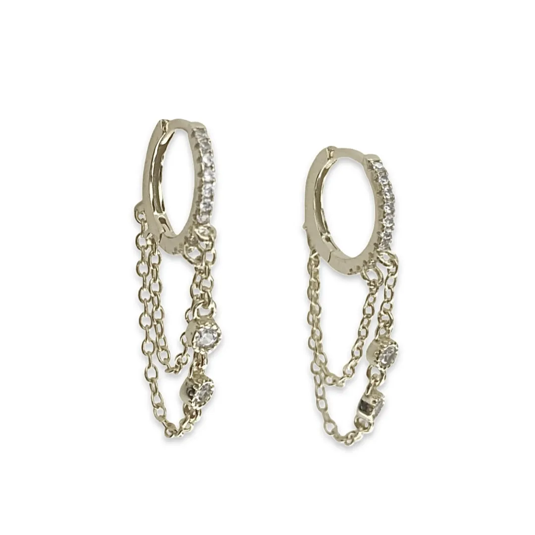 Haggy Draped Chandelier Bezel Huggies