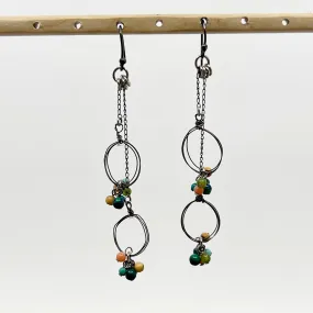 Hand Made Sterling silver bead earrings GM142