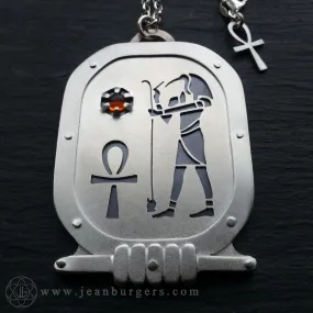 Handcut Egyptian Thoth Fire Opal Amulet