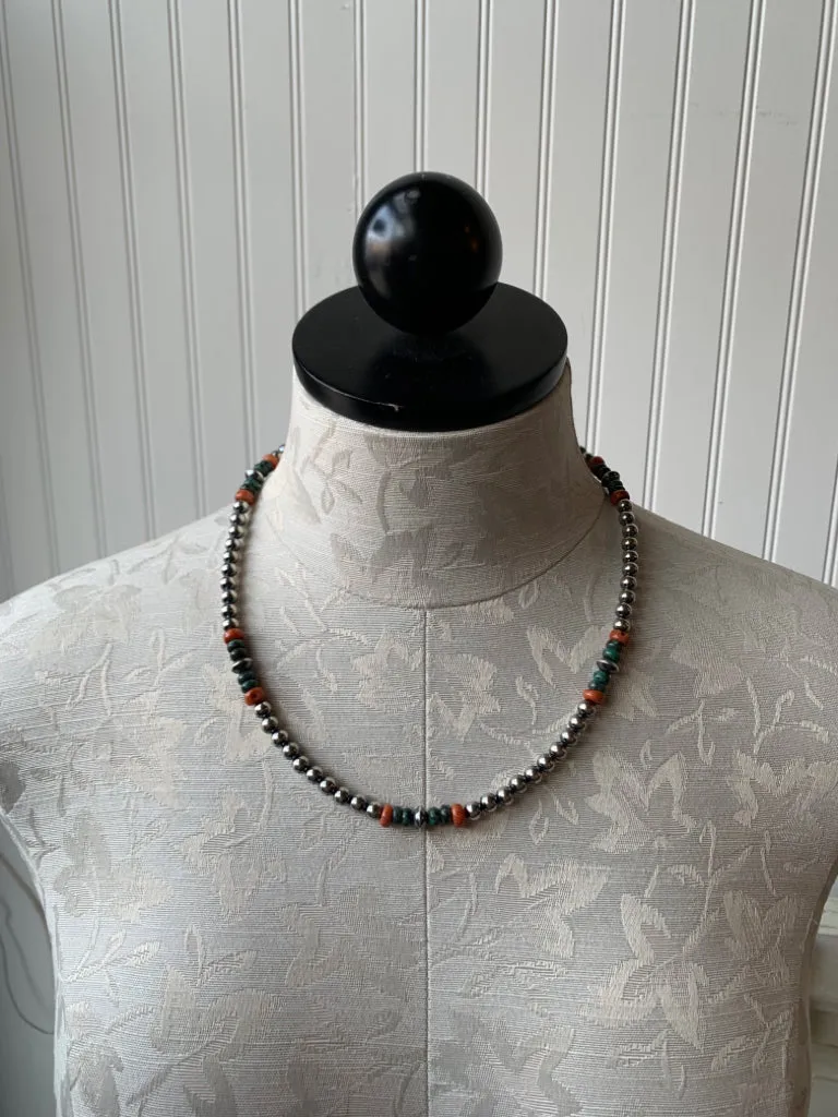 Handmade 19" Sterling Silver Pearl Necklace