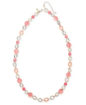 Inc Gold-Tone Stone & Bead Strand Necklace, 35-1/2  3 Extender