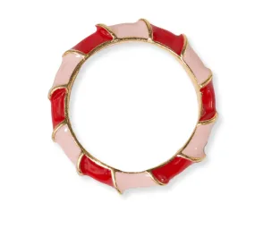 Ink   Alloy Paisley Twisted Coloblock Enamel Ring Red/Blush Red/Blush