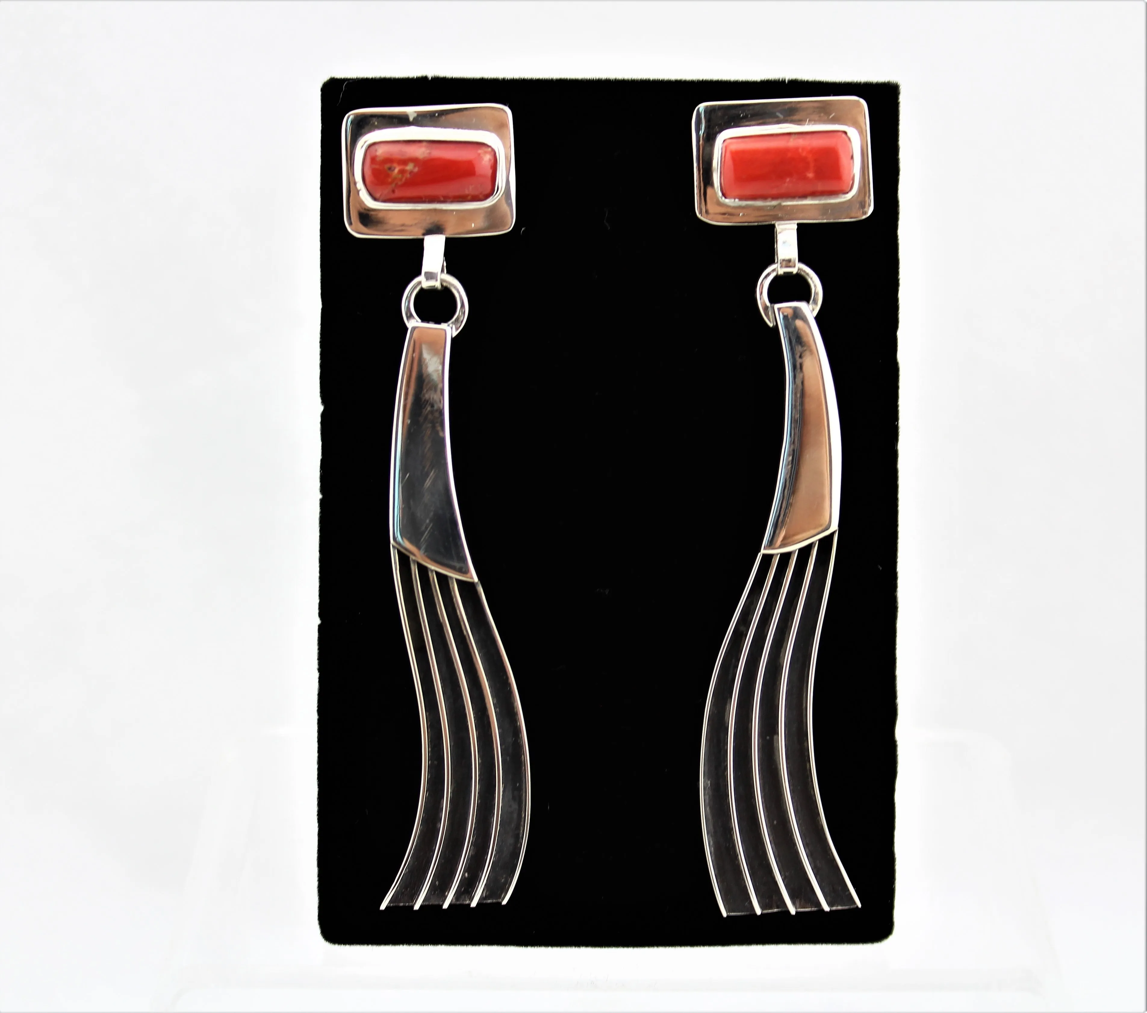 Jack Tom Sterling Coral Earrings
