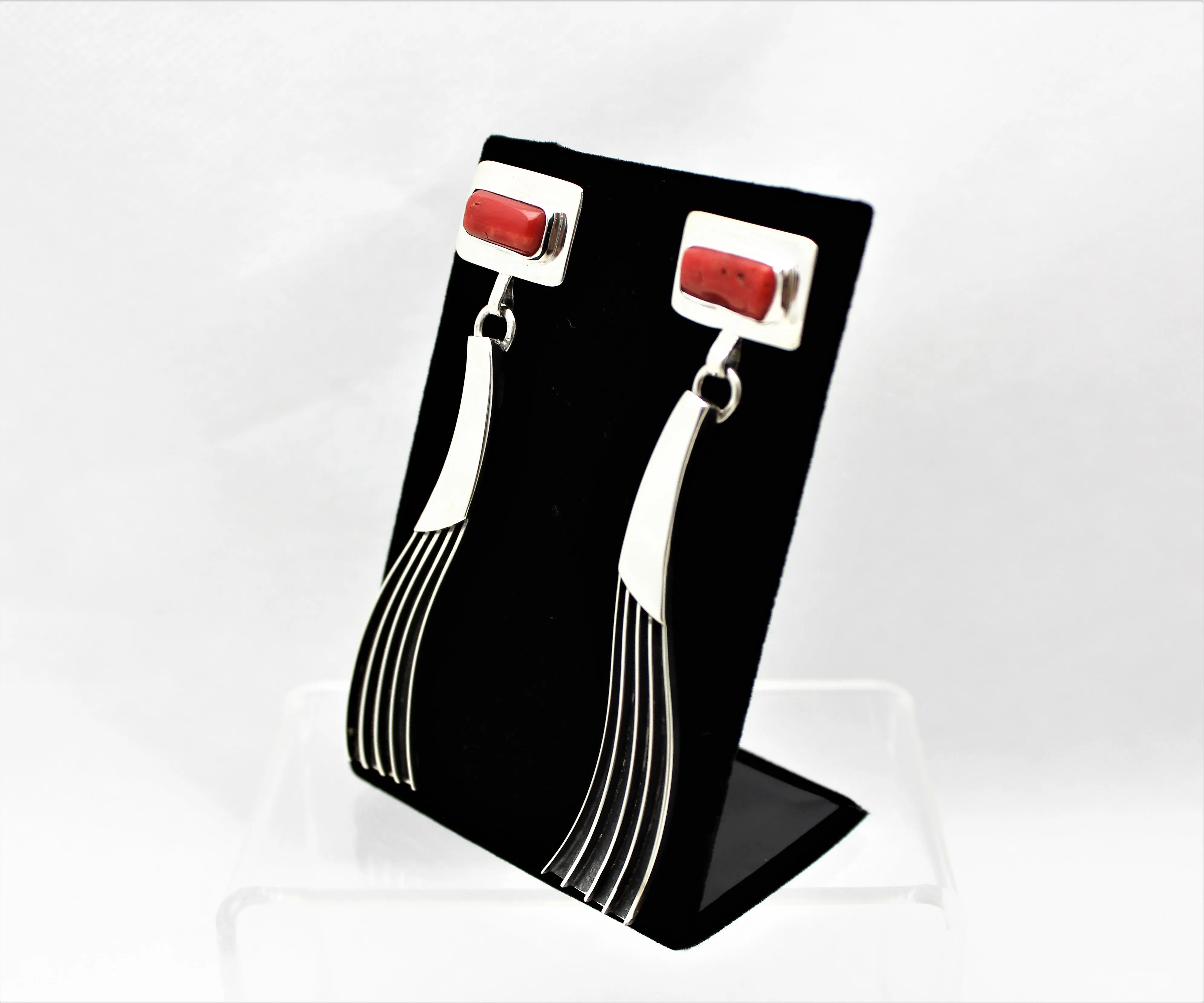 Jack Tom Sterling Coral Earrings
