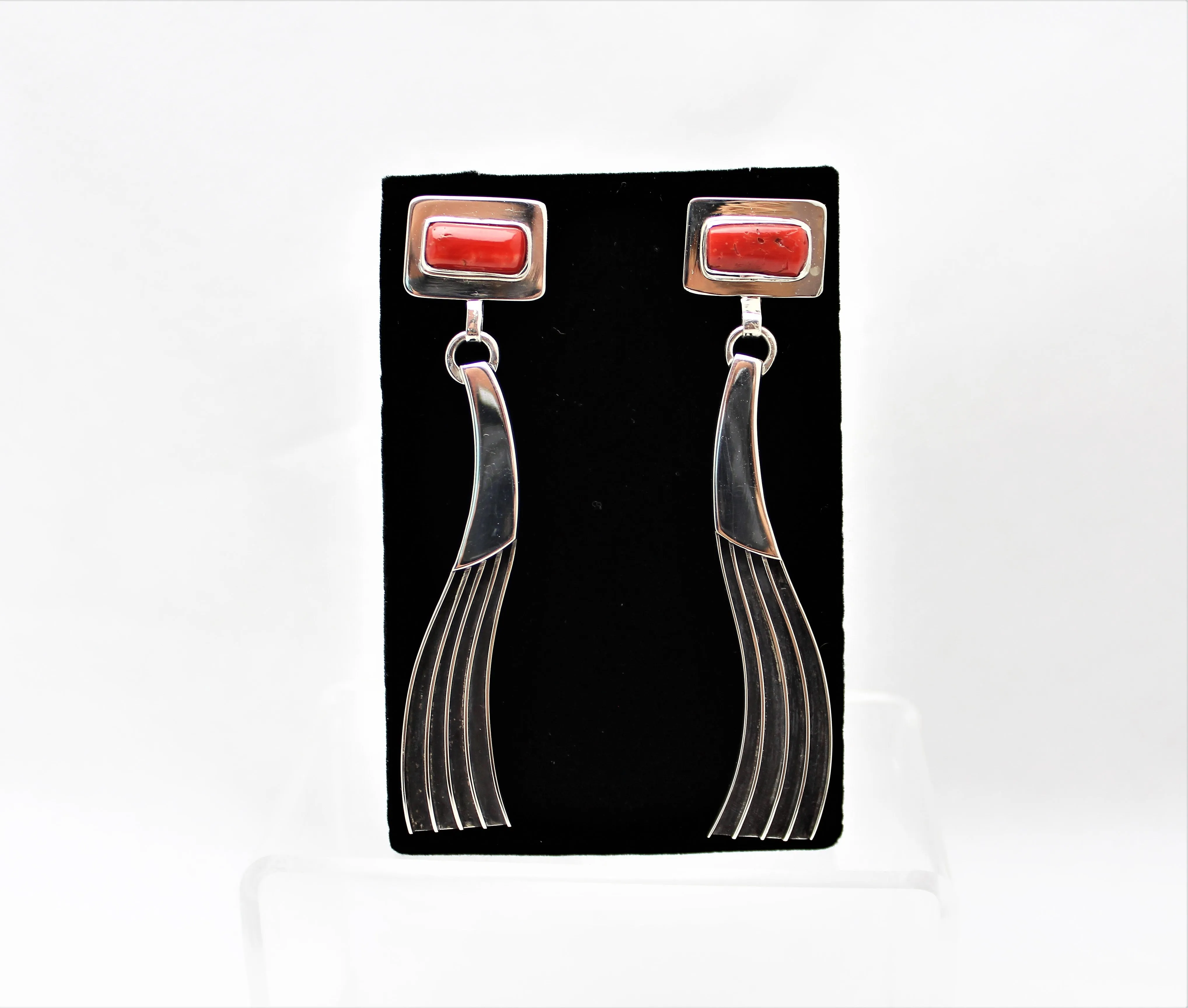 Jack Tom Sterling Coral Earrings