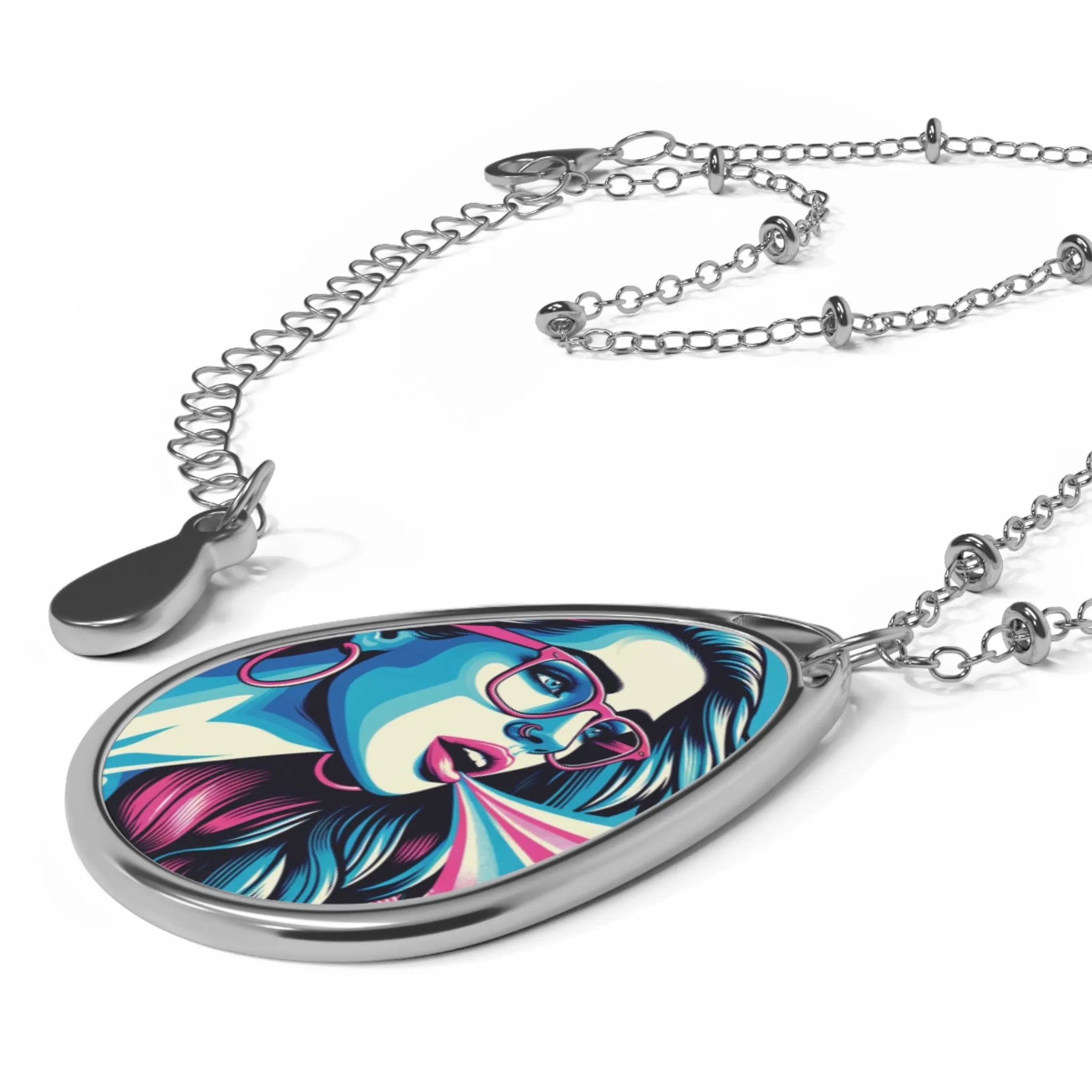 Jenna V  Oval Necklace