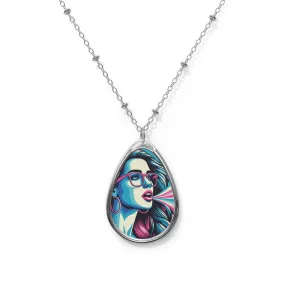 Jenna V  Oval Necklace