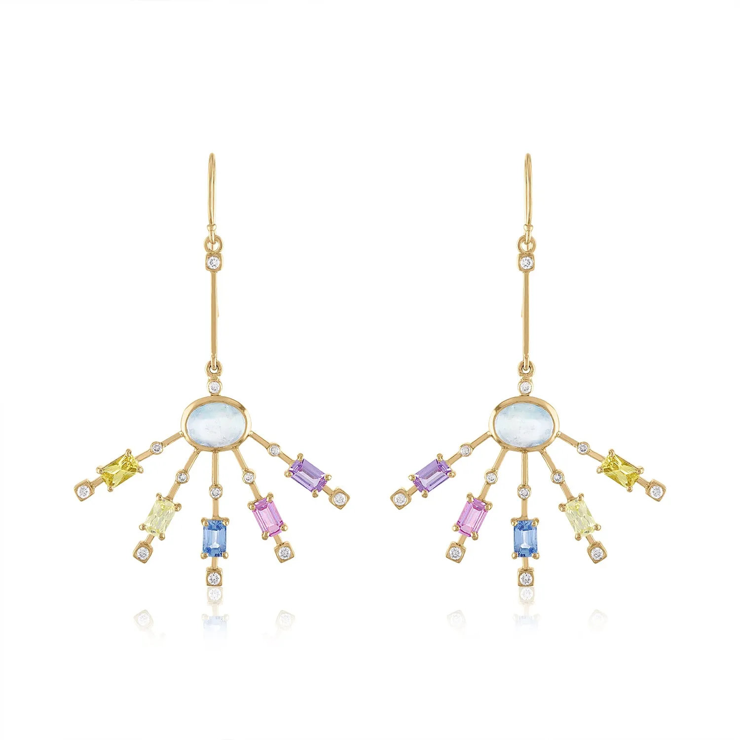 JOY MOONSTONE AND SAPPHIRES EARRINGS