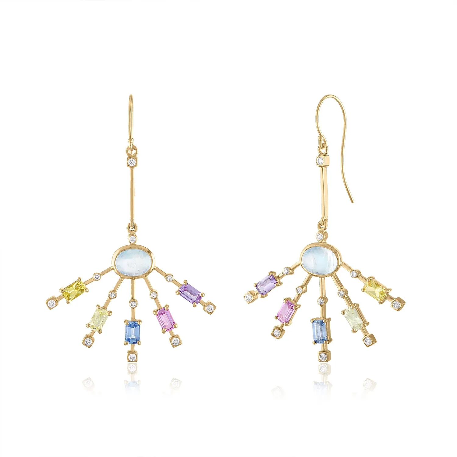 JOY MOONSTONE AND SAPPHIRES EARRINGS