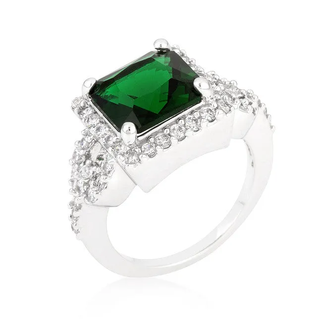 Kara Emerald Princess Halo Cocktail Ring | 6ct