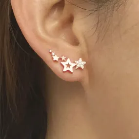 Korean Earrings Fashion Jewelry Star Ear Clip Geometric Crystal Earrings Oorbellen Earrings For Women Stud Earrings Wholesale