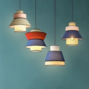 Kresyman Rattan and Cloth Multi-tier Pendant Lamp