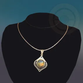 Labradorite Necklace, Silver Labradorite Necklace
