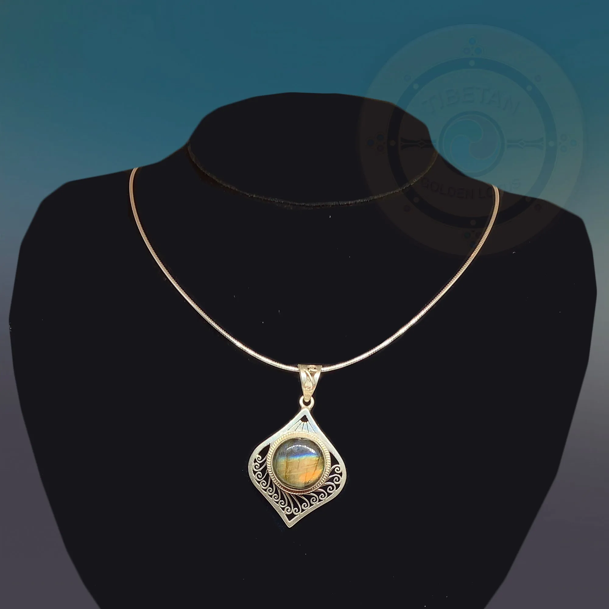 Labradorite Necklace, Silver Labradorite Necklace