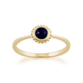 Lapislazuli Ring, 9 Karat Gelbgold 0.31ct ct Lapislazuli Einzel Stein gerahmt Ring