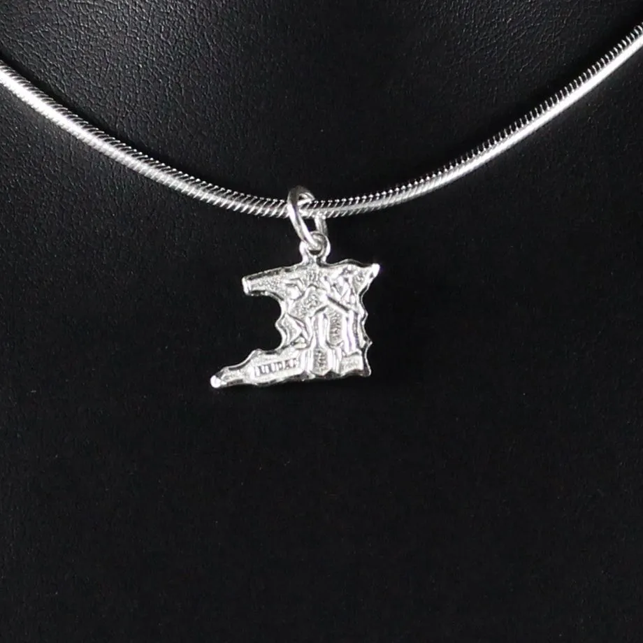 Large Trinidad Map Pendant with Chain