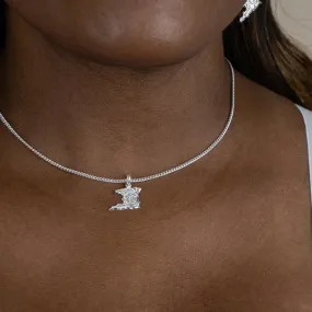 Large Trinidad Map Pendant with Chain