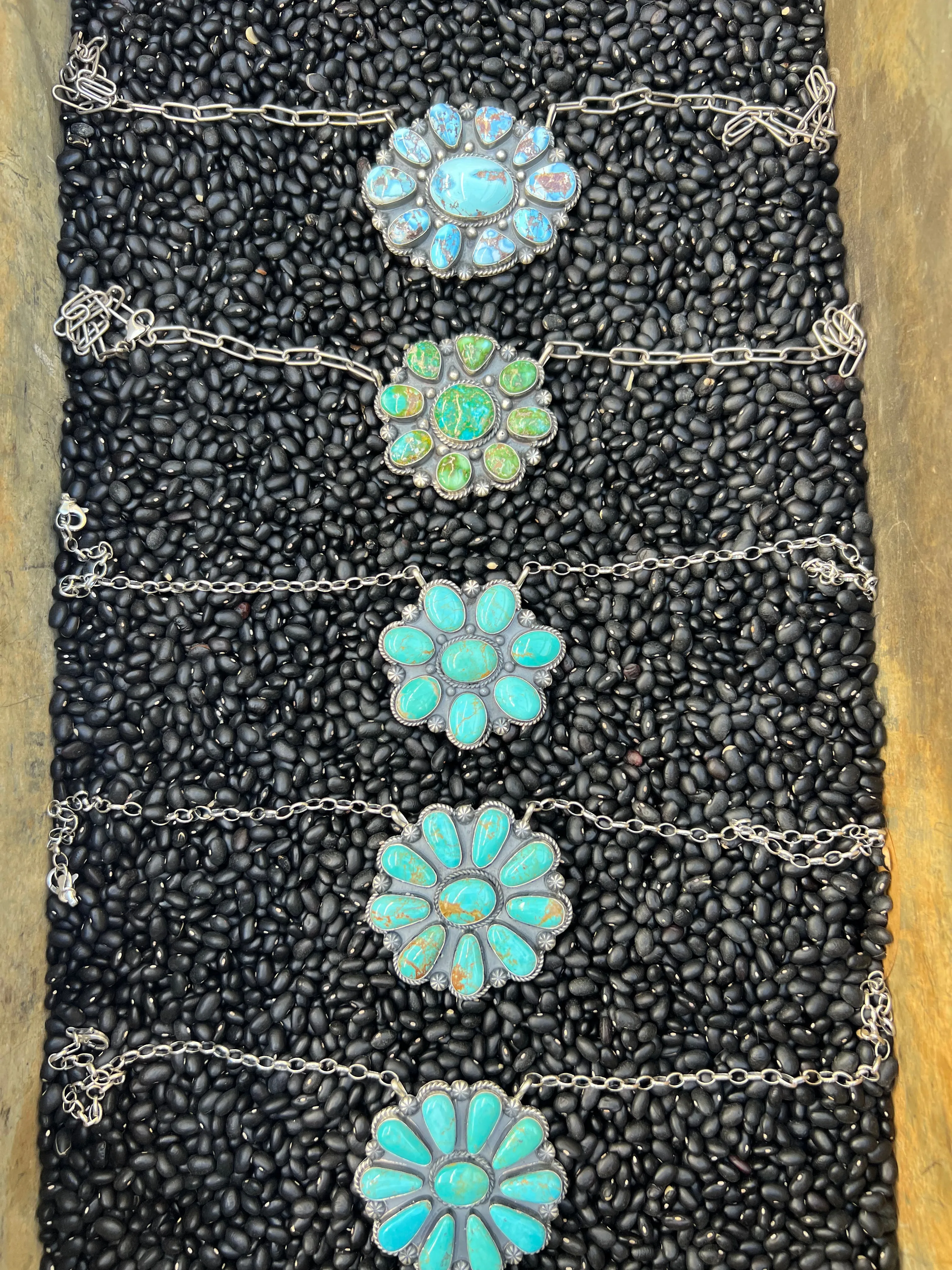 Large Turquoise Cluster Necklace