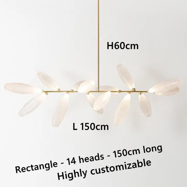 Light luxury restaurant chandelier indoor villa bar glass lamps Nordic minimalist living room bedroom LED chandelier lighting