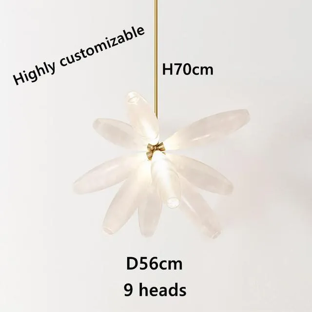 Light luxury restaurant chandelier indoor villa bar glass lamps Nordic minimalist living room bedroom LED chandelier lighting