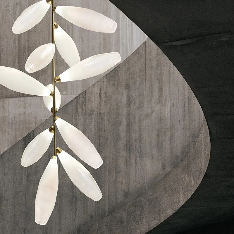 Light luxury restaurant chandelier indoor villa bar glass lamps Nordic minimalist living room bedroom LED chandelier lighting