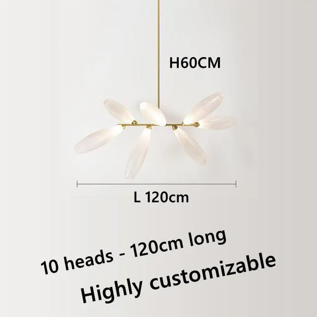 Light luxury restaurant chandelier indoor villa bar glass lamps Nordic minimalist living room bedroom LED chandelier lighting