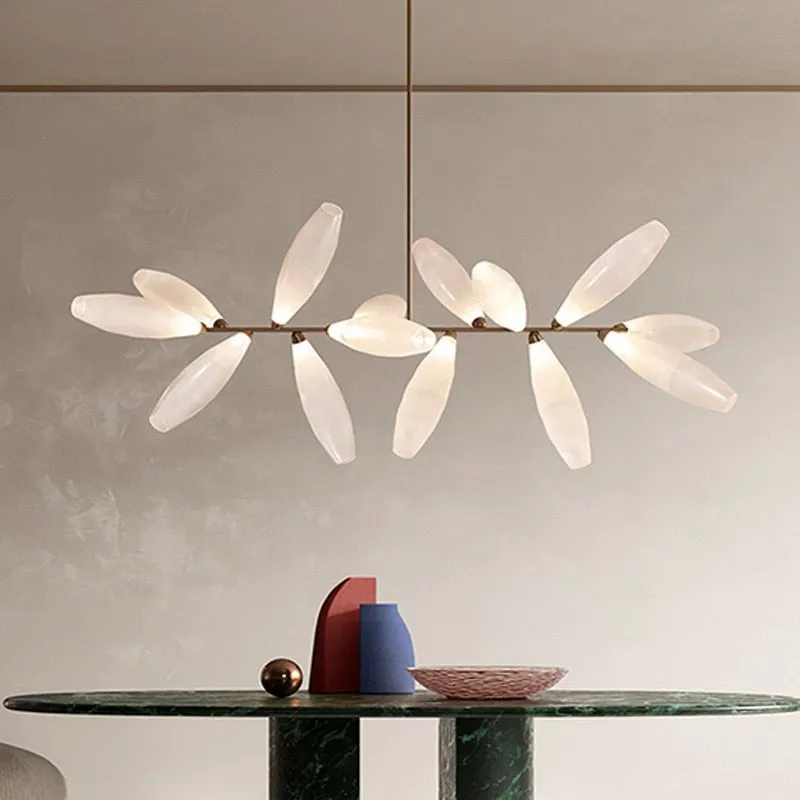 Light luxury restaurant chandelier indoor villa bar glass lamps Nordic minimalist living room bedroom LED chandelier lighting
