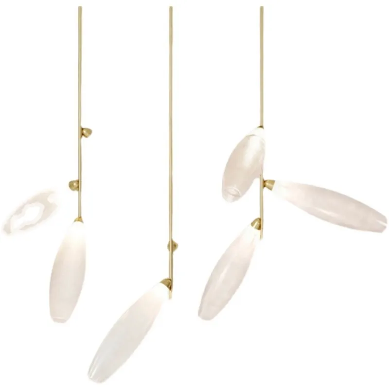 Light luxury restaurant chandelier indoor villa bar glass lamps Nordic minimalist living room bedroom LED chandelier lighting