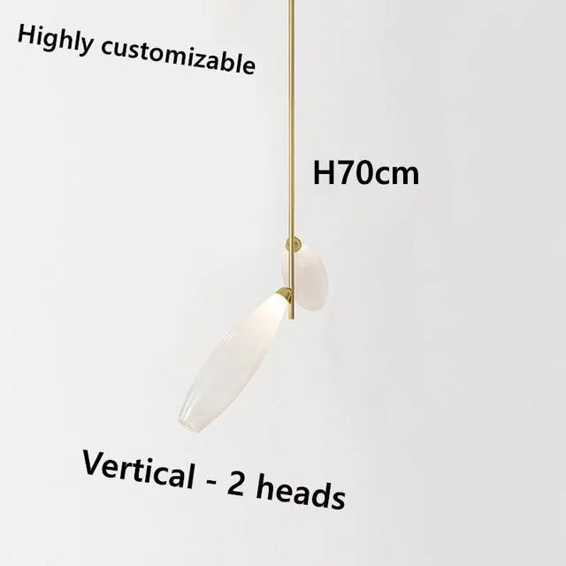 Light luxury restaurant chandelier indoor villa bar glass lamps Nordic minimalist living room bedroom LED chandelier lighting