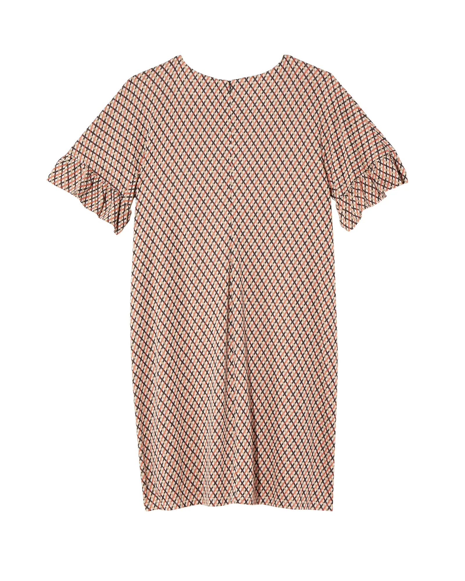 Loquat Short Flare Sleeve Shift Dress | Black / Red