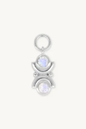 Lotus Silver Moonstone Charm