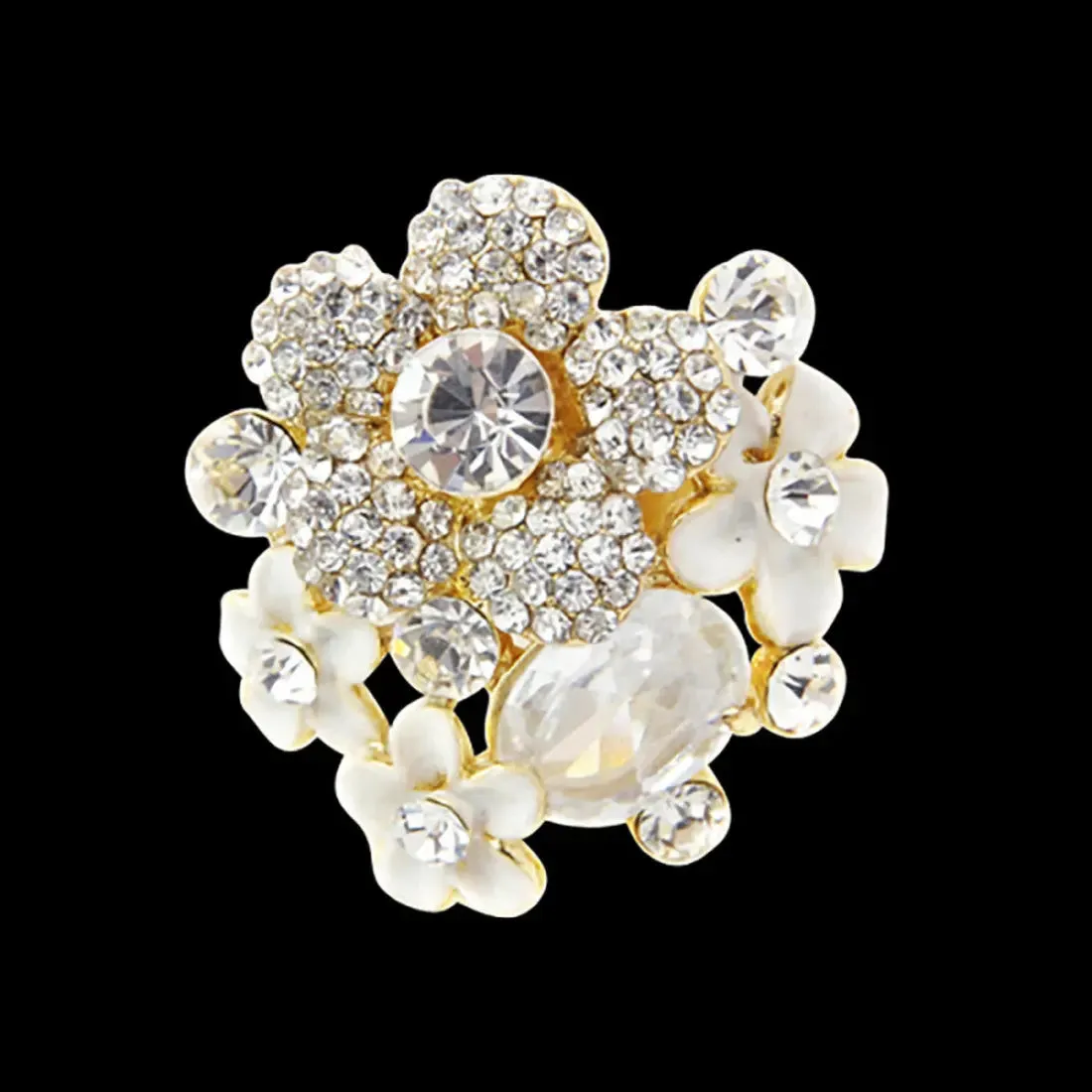 LUSCIOUS ROCKS COCKTAIL RING - GOLD