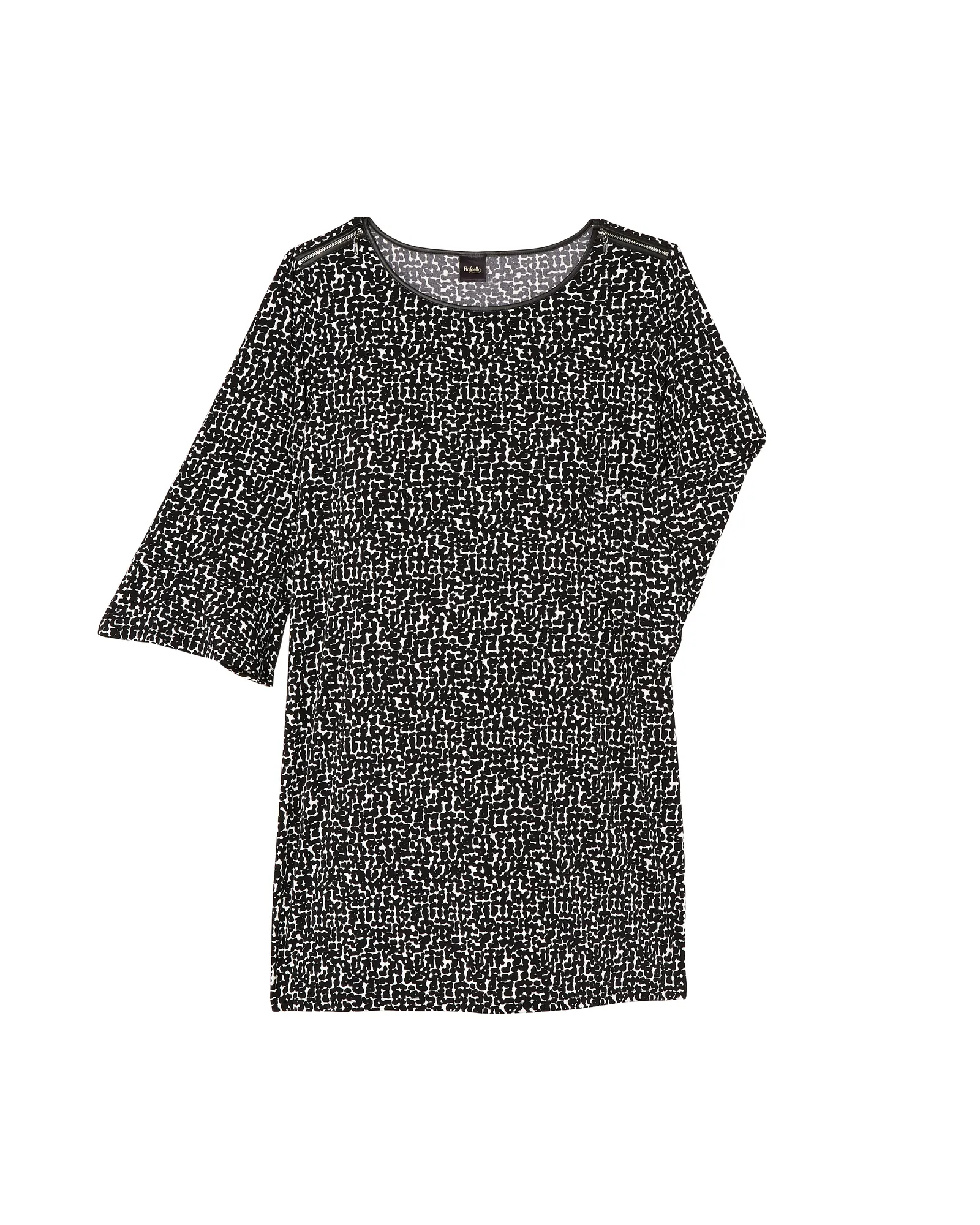Margate Shift Dress with Shoulder Zip Detail | Black / White