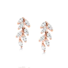 Marquise drop earrings with 1.4 carats* of diamond simulants in 10 carat rose gold