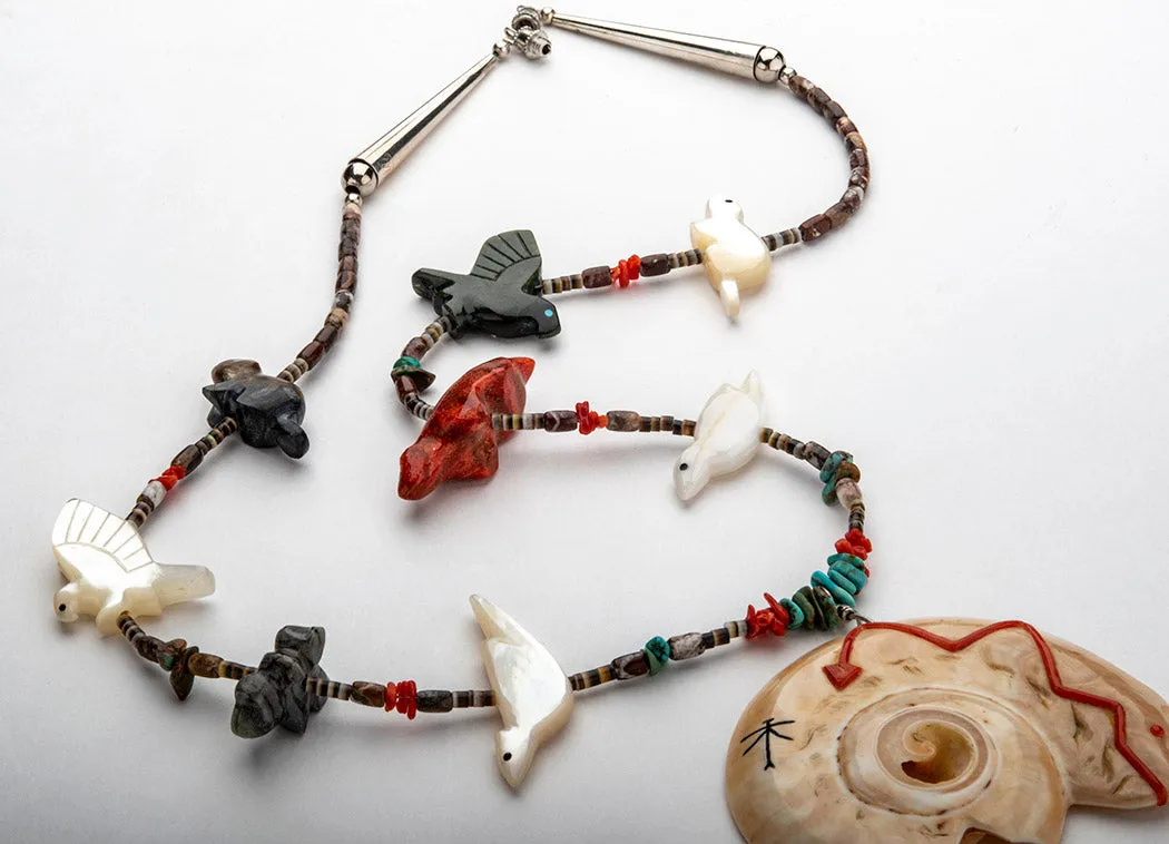 Melon Shell Bear Fetish Necklace