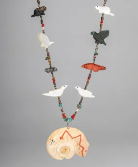 Melon Shell Bear Fetish Necklace