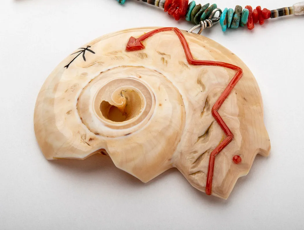 Melon Shell Bear Fetish Necklace