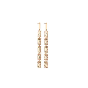 Memphis Bubble Pave Baguette Chandeliers Earrings