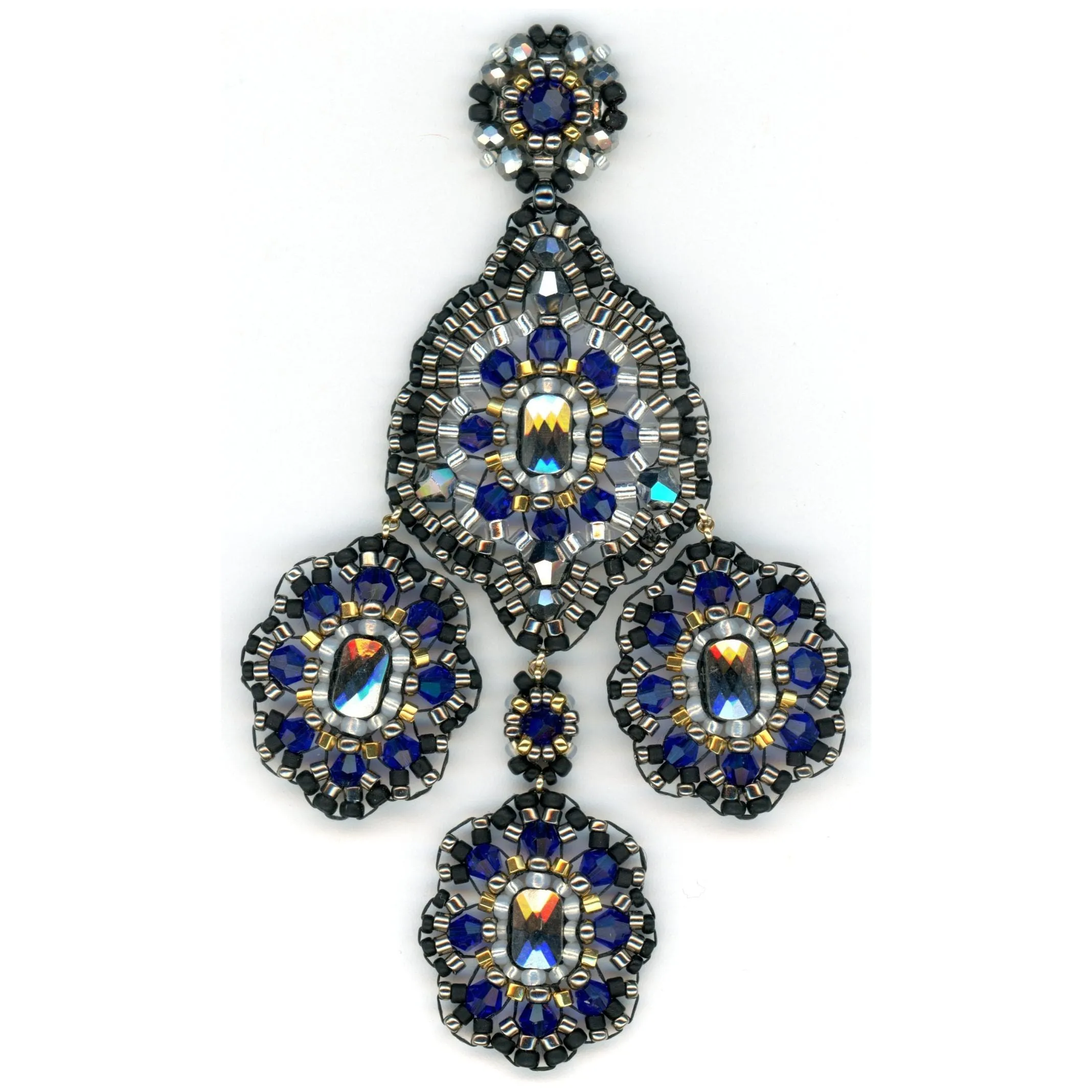 MIGUEL ASES BLUE SHIMMER STATEMENT CHANDELIERS