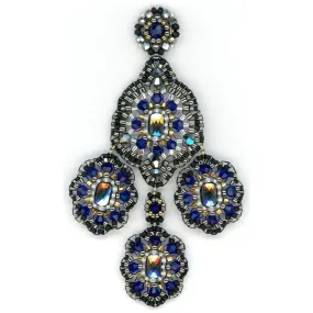 MIGUEL ASES BLUE SHIMMER STATEMENT CHANDELIERS