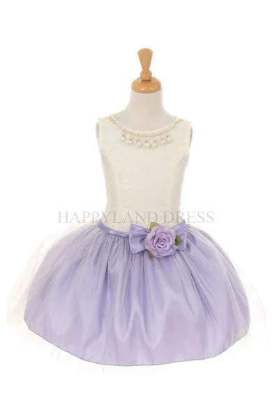 Mint Pearl Necklace Short Tulle Dress D5252