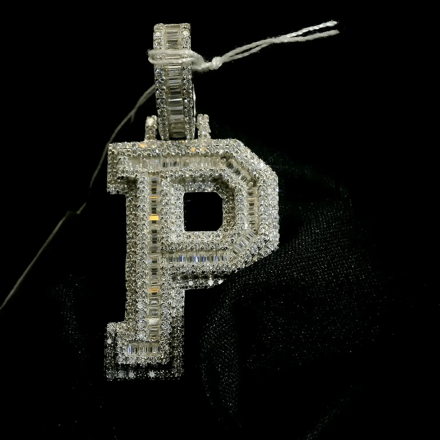 Moissanite Letter ‘P’ Pendant