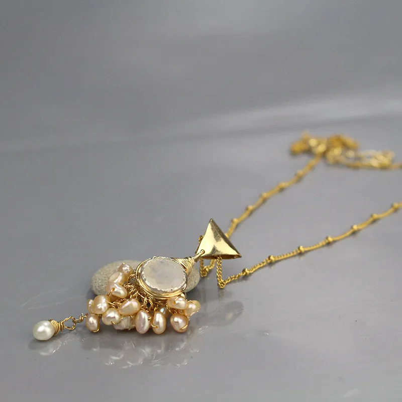 Moonstone Pearl Goddess Jewelry Set