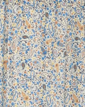 Muriella Mesh Tiered Dress | Blue Orange Paisley