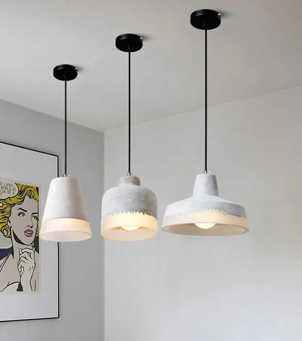 Natanael Modern Cone Cement Pendant Light