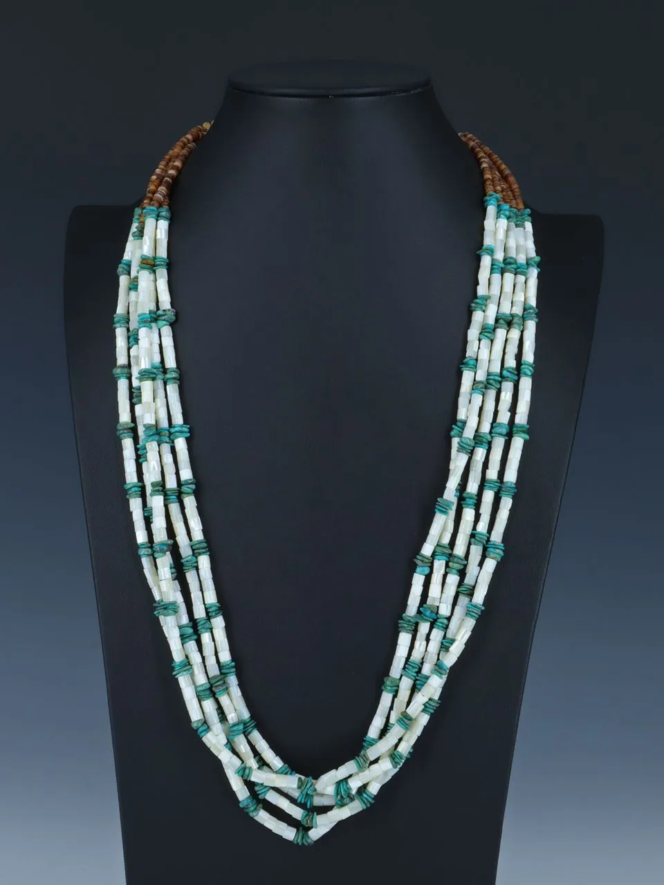 Native American Santo Domingo Mother of Pearl Necklace